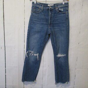 Mother Superior Jeans 32 The Tripper Chew Cryin' Cowboys High Rise Crop